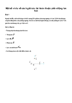 Giải Vật lí 10 Bài 20: Một số ví dụ về cách giải các bài toán thuộc phần động lực học | Kết Nối Tri Thức