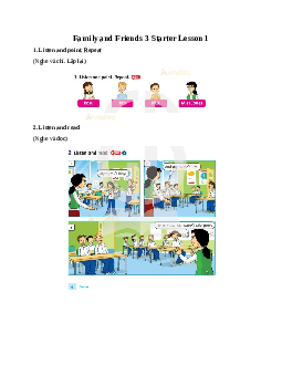 Family and Friends 3 Starter Lesson 1