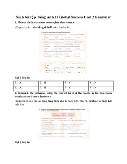 Giải Unit 2 Grammar | Sách bài tập Tiếng Anh 11 Global Success