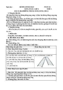 Giáo án Toán lớp 4 Tuần 14 | Chân trời sáng tạo