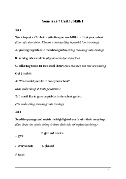 Giải Tiếng Anh 7 Unit 3: Skills 1 | Global Success