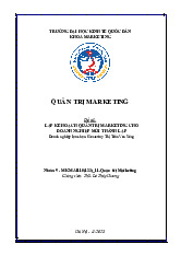 Kế Hoạch Quản Trị Marketing Homestay Thị Trấn Ven Sông | Môn Quản trị marketing - Đại học Kinh Tế Quốc Dân