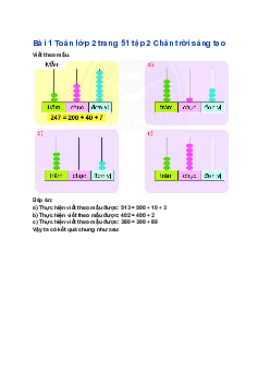 Giải SGK Toán lớp 2 trang 51, 52 Viết các số thành tổng các trăm, chục, đơn vị| Chân trời sáng tạo