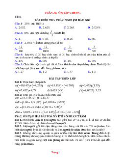 Bài tập Toán 6 bộ kết nối tuần 30 ôn tập chung