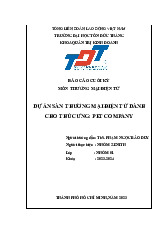 Báo Cáo Cuối Kỳ Môn Thương Mại Điện Tử - Dự Án Pet Company | Thương mại điện tử | Đại học Tôn Đức Thắng