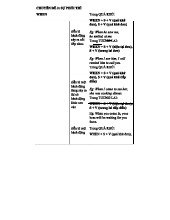 Chuyên đề 2: Sự Phối Thì trong Tiếng Anh - Thì Hiện Tại và Quá Khứ