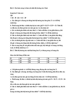 Bài tập kinh tế vi mô | Trường đại học Thương mại