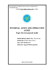 Kiểm Toán Báo Cáo Tài Chính - Environmental Audit môn Quản trị tài chính | Trường Đại Học Thái Nguyên