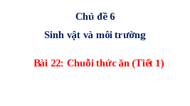 Giáo án điện tử Khoa học 4 Bài 22 Cánh diều: Chuỗi thức ăn
