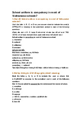 School uniform is compulsory in most of Vietnamese schools?