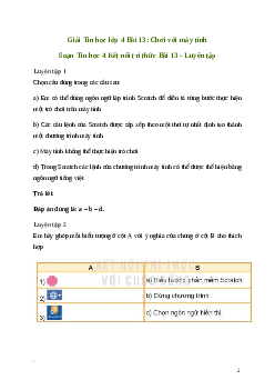 Giải Tin học lớp 4 Bài 13: Chơi với máy tính | Kết nối tri thức