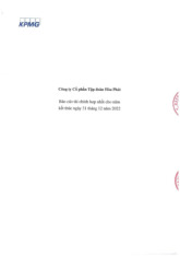 Báo Cáo Tài Chính Hợp Nhất Sau Kiểm Toán Năm 2022 | Môn Kế toán doanh nghiệp - Trường Cao đẳng Công nghệ Tây Nguyên