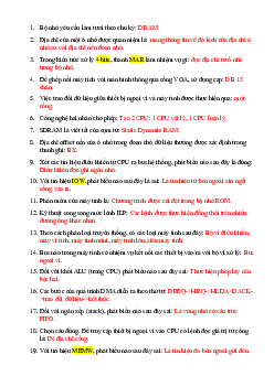 Trắc nghiệm môn Kiến trúc máy tính (Có đáp án)