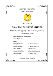 Bài tập lớn: Phân tích quyết định đầu tư của Công ty cổ phần Hàng không Vietjet | Tài chính tiền tệ