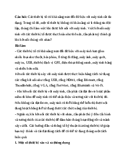 Giải bài 5: Kết nối máy tính với các thiết bị số | Tin học 11 Kết nối tri thức