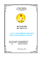 Thị trường xăng dầu Việt Nam | Bài tập lớn môn Kinh tế vi mô