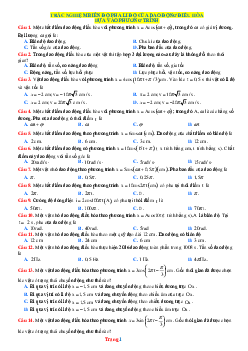 Trắc nghiệm biên độ pha li độ của dao động điều hòa dựa vào phương trình