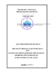 TIÊU CHUẨN XẾP HẠNG NHÀ HÀNG 5 SAO TẠI VIỆT NAM môn Quản trị nhà hàng khác sạn | Trường Đại Học Nha Trang