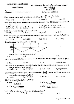 Đề kiểm tra kiến thức Toán 12 lần 2 năm 2018 – 2019 trường chuyên KHTN – Hà Nội