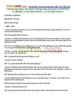 Giải bài tập Tiếng Anh lớp 9 Chương trình mới REVIEW 4 (UNIT 10 - 11 - 12)