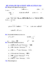 Đề cương cuối kỳ giải tích 1 k67| Đại học Xây Dựng Hà Nội