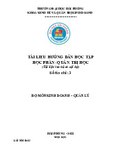 [TÀI LIỆU] HƯỚNG DẪN HỌC TẬP HỌC PHẦN: QUẢN TRỊ HỌC | Trường đại học Hải Phòng
