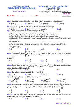Đề khảo sát lần 3 Toán 11 năm 2019 – 2020 trường Nguyễn Đăng Đạo – Bắc Ninh