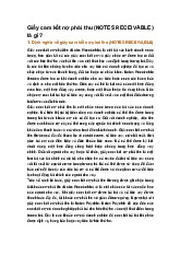 Giấy cam kết nợ phải thu (NOTES RECEIVABLE) là gì ?