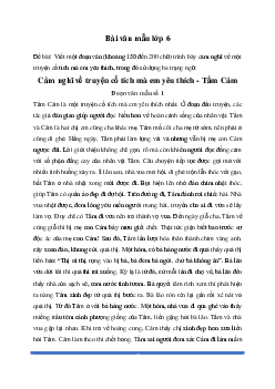 Văn mẫu lớp 6: Đoạn văn cảm nghĩ về truyện cổ tích mà em yêu thích (12 mẫu) - Chân Trời Sáng Tạo