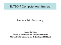 SLIDE Week 14 (Revision and prepare for last exam) Kiến Trúc Máy Tính | Trường Đại học Công nghệ, Đại học Quốc gia Hà Nội