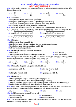 Đề thi giữa học kỳ 1 Vật lí 12 năm 2022-2023 có đáp án-Đề 2