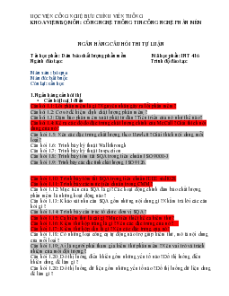 Đề cương ôn tập môn Đảm bảo chất lượng phần mềm