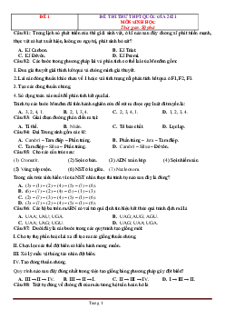 TOP 5 đề thi thử THPTQG 2021 môn sinh học (có đáp án)