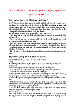 Soạn bài Phân tích một tác phẩm truyện | Ngữ văn 8 sách Cánh Diều