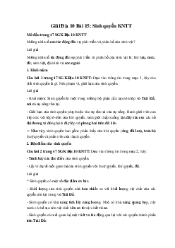 Giải Địa 10 Bài 15: Sinh quyển KNTT