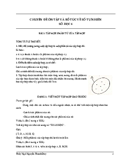 Phương pháp giải các dạng toán chuyên đề ôn tập và bổ túc về số tự nhiên toán 6