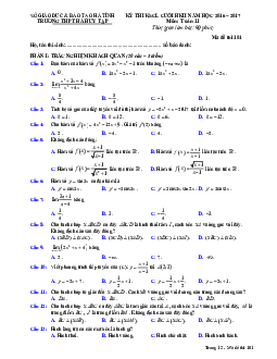 Đề thi HK2 Toán 11 năm học 2016 – 2017 trường THPT Hà Huy Tập – Hà Tĩnh