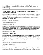 Cảm nhận về nhân vật trữ tình trong bài thơ Tự tình của Hồ Xuân Hương | Ngữ văn 11