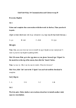 Tiếng Anh 10 Unit 8: Communication and Culture - K
