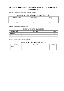 Cách trình bày phụ lục trong luận văn