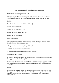 Giải Tin học 6 Bài 2: Mô tả thuật toán, cấu trúc tuần tự trong thuật toán | Cánh diều