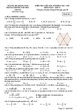 Đề giữa học kì 1 Toán 11 năm 2022 – 2023 trường THPT Huỳnh Thúc Kháng – Quảng Nam