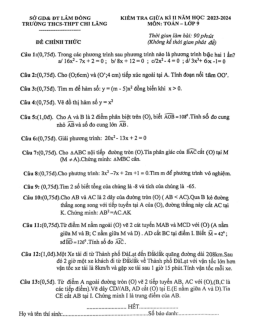 Đề thi giữa kì 2 Toán 9 năm 2023 – 2024 trường THCS – THPT Chi Lăng – Lâm Đồng
