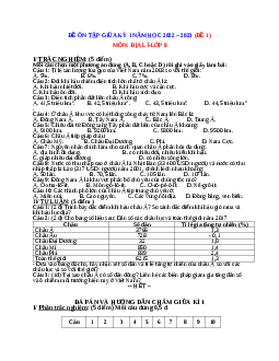 Bộ đề ôn tập giữa HK1 Địa lí 8 năm 2022-2023