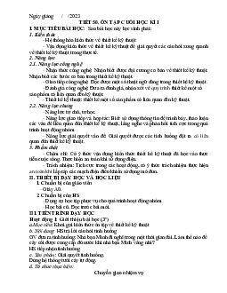 Giáo án Công nghệ 8 Tiết 24 Ôn tập cuối HK1 | Kết nối tri thức