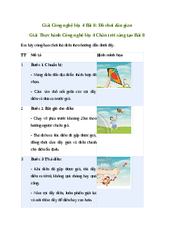 Giải Công nghệ lớp 4 Bài 8: Đồ chơi dân gian | Chân trời sáng tạo