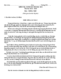 Đề thi học kì 1 môn Tiếng Việt 4 Cánh diều năm 2023 - 2024 | đề 2