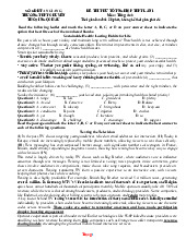 Đề Thi Thử Tốt Nghiệp 2026 Tiếng Anh THPT Chuyên Thoại Ngọc Hầu Lần 1 Có Đáp Án