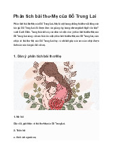 Phân tích bài thơ Mẹ của Đỗ Trung Lai | Ngữ văn 7 Cánh Diều