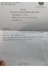 Đề thi cuối kỳ học phần Đại cương văn hoá Việt Nam năm 2024 - 2025 | Đại học Luật Thành phố Hồ Chí Minh